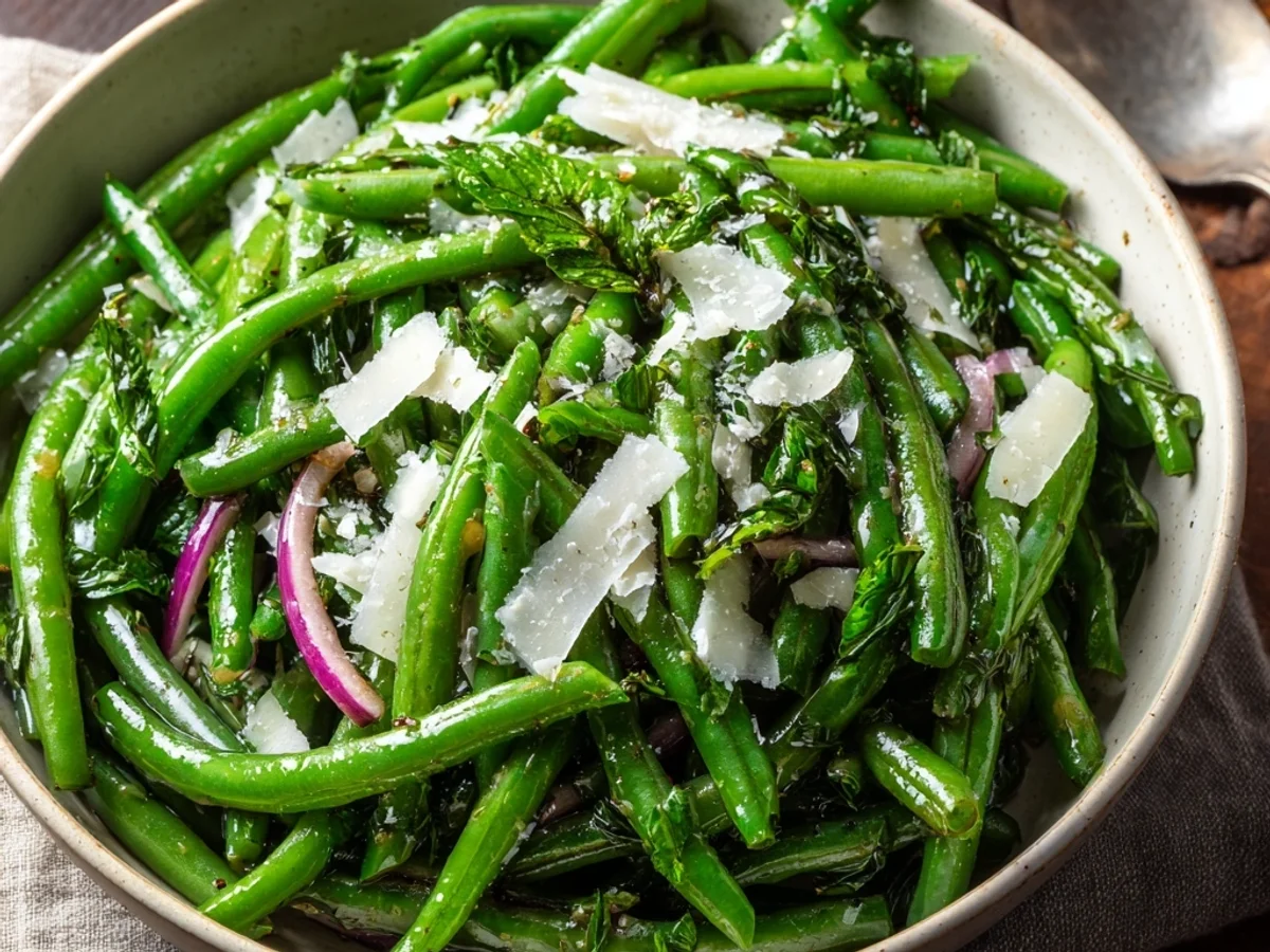 Fresh Green Bean Salad with Balsamic & Parmesan - Featured Image