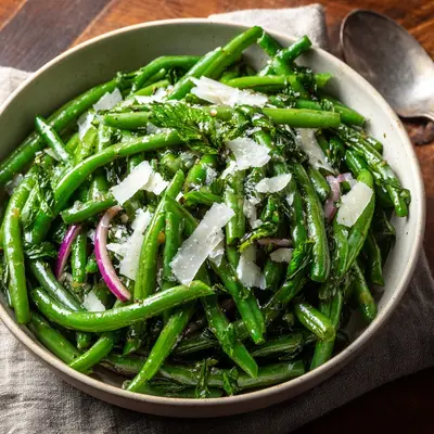 Fresh Green Bean Salad with Balsamic & Parmesan