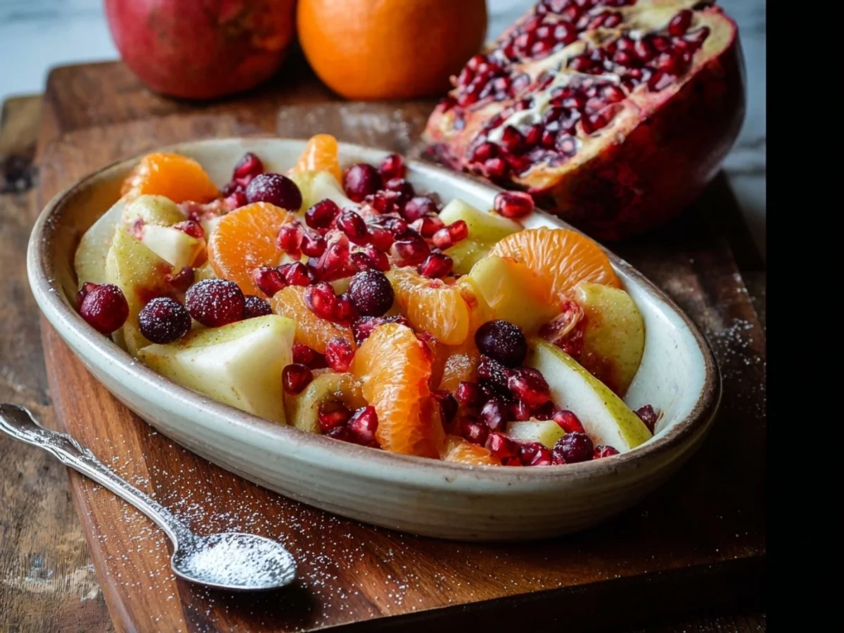 Fresh Winter Fruit Salad with Vanilla Dressing - Featured Image