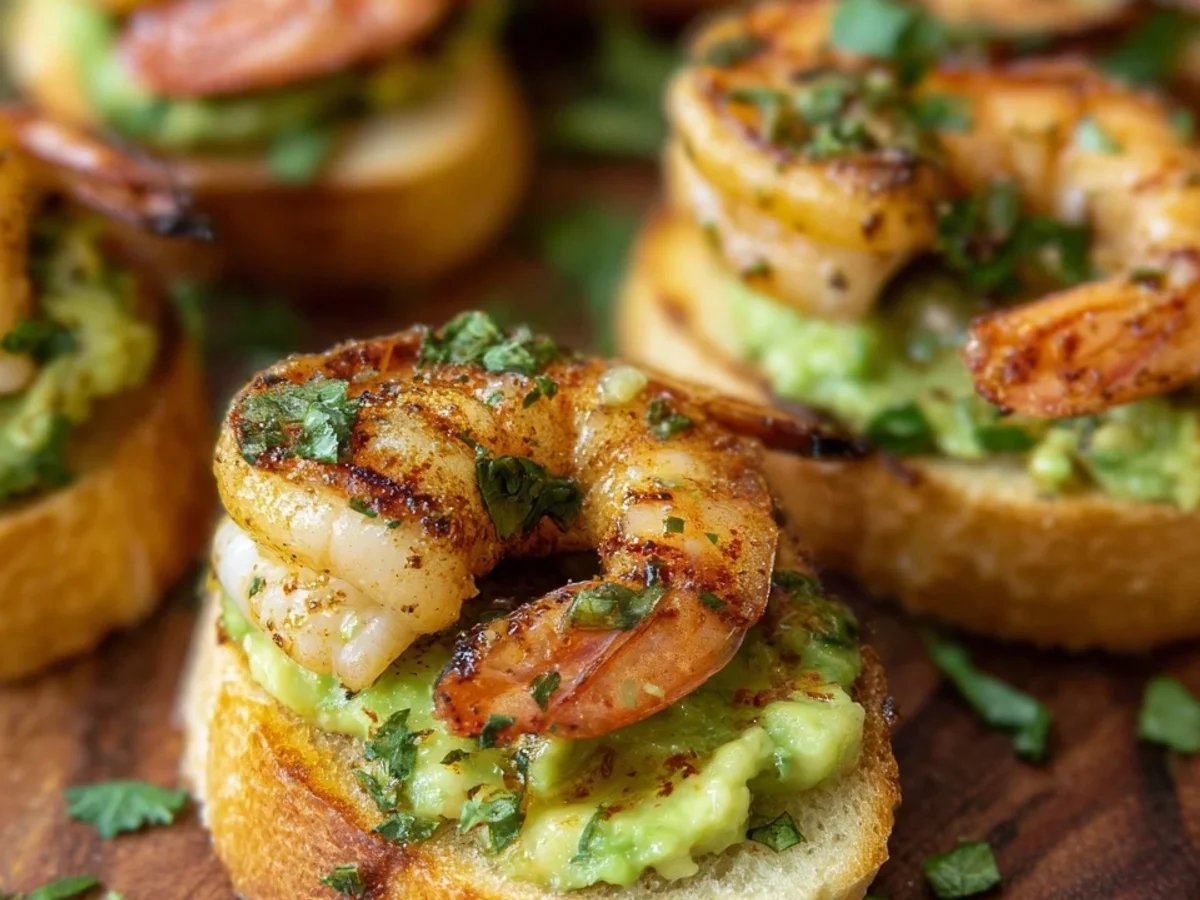 Garlic Shrimp Crostini with Fresh Avocado Bites - Featured Image