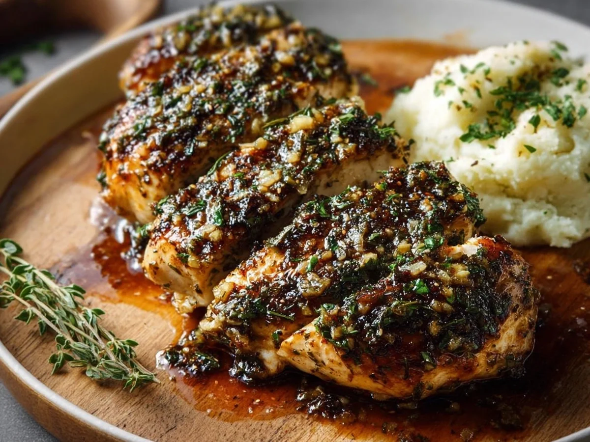 Glazed Garlic Herb Chicken Breast Recipe - Featured Image