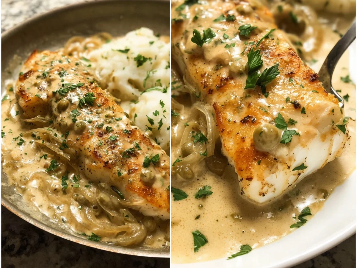 Halibut in Creamy Chicken Broth - Featured Image
