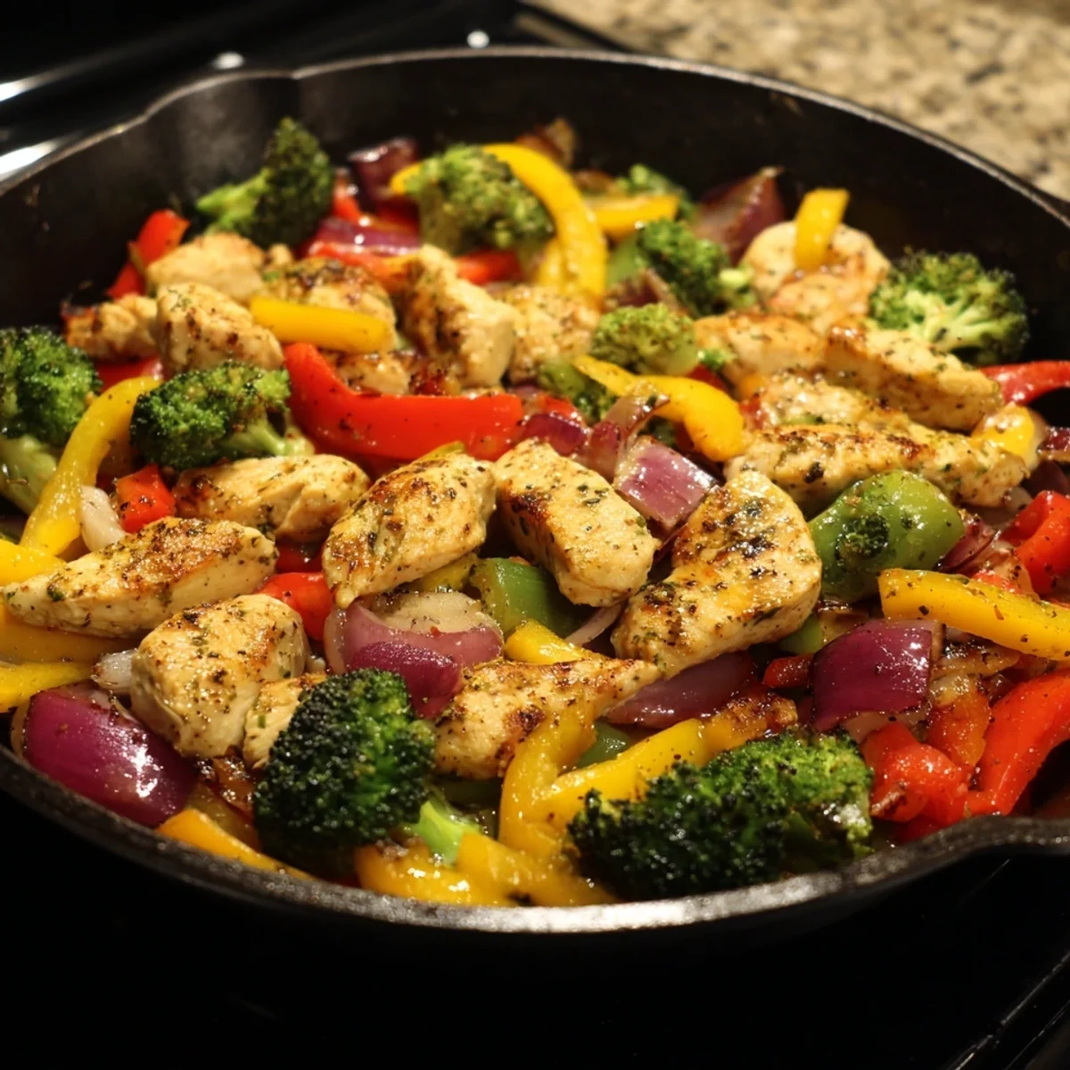Healthy Chicken & Veggies Skillet Dinner