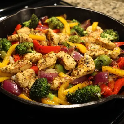 Healthy Chicken & Veggies Skillet Dinner