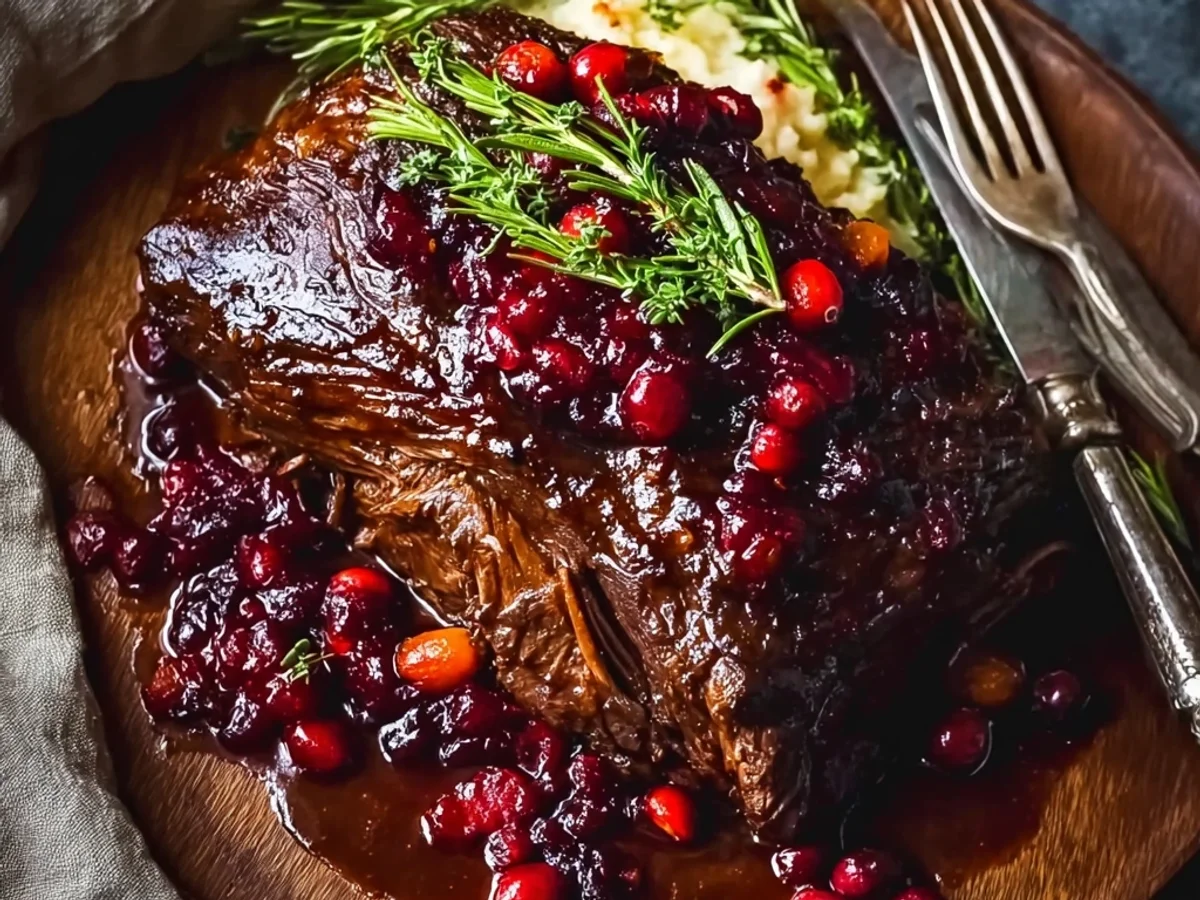 Hearty Braised Beef Roast with Cranberry Glaze - Featured Image