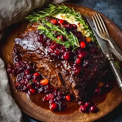 Hearty Braised Beef Roast with Cranberry Glaze