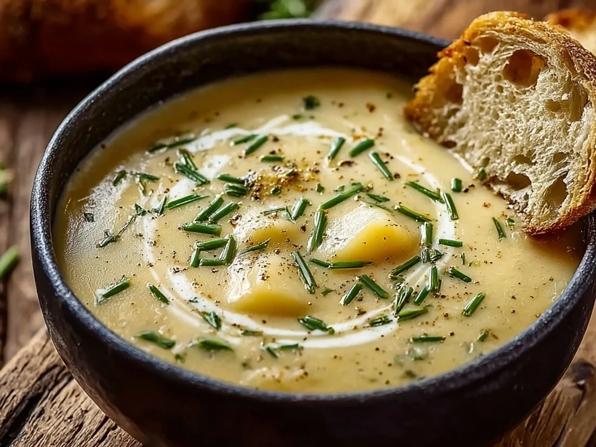 Hearty Cheddar Garlic Herb Potato Soup - Featured Image