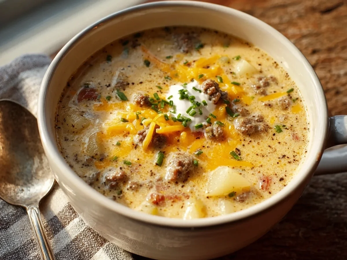 Hearty Cheeseburger Soup: Easy & Flavorful Recipe - Featured Image