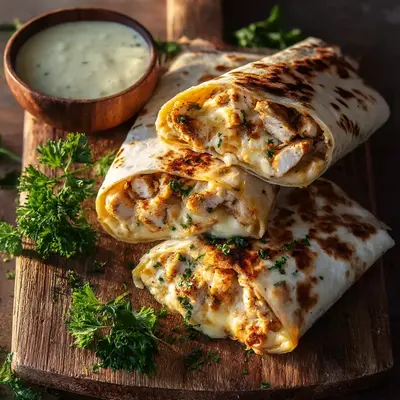 Hearty Cheesy Garlic Chicken Wraps: Quick Weeknight Dinner