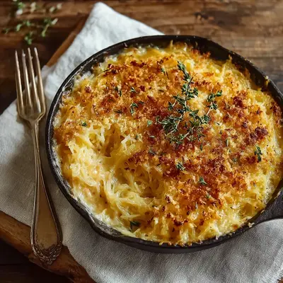 Hearty Cheesy Spaghetti Squash Au Gratin Bake