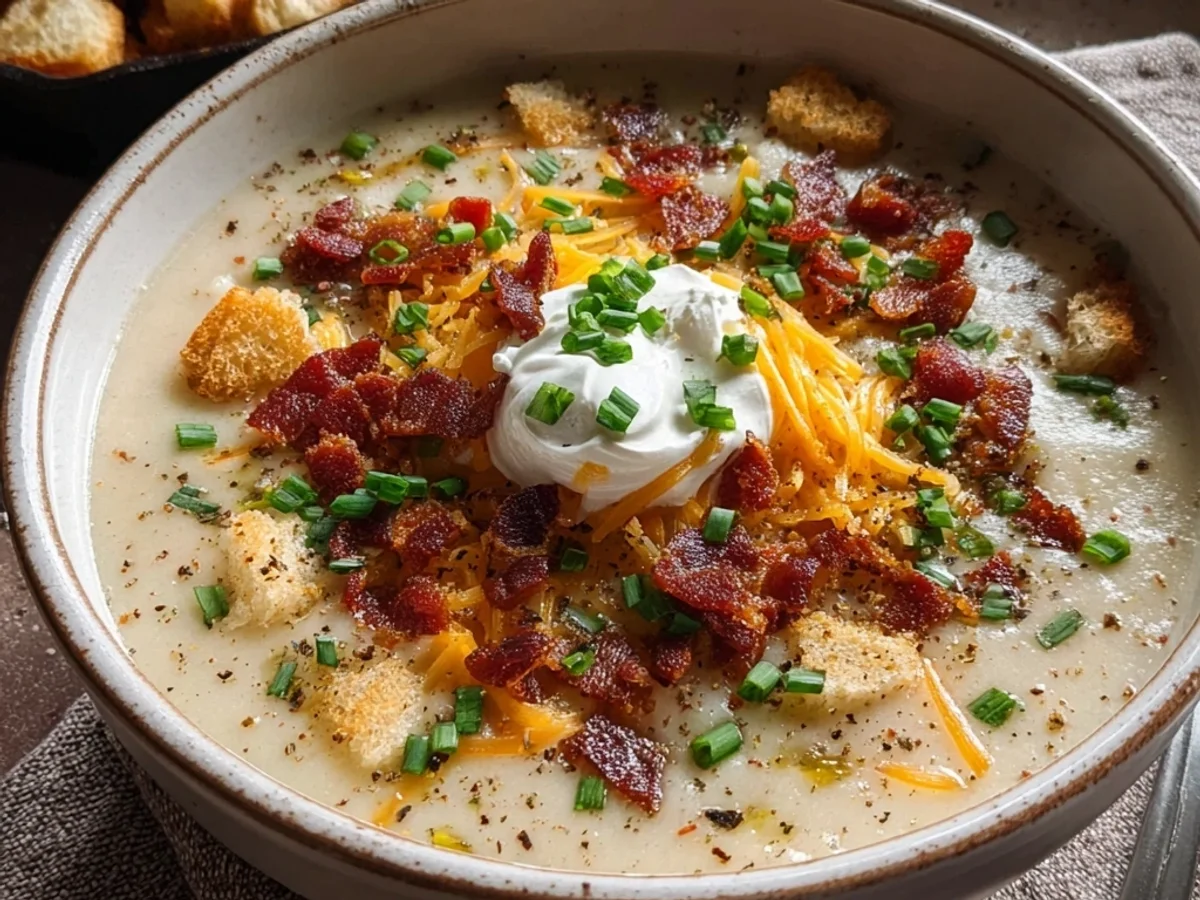 Hearty Crockpot Loaded Baked Potato Soup for Weeknights - Featured Image