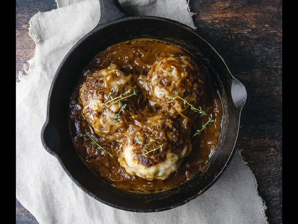 Hearty French Onion Salisbury Steak with Rich Gravy - Featured Image