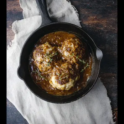 Hearty French Onion Salisbury Steak with Rich Gravy