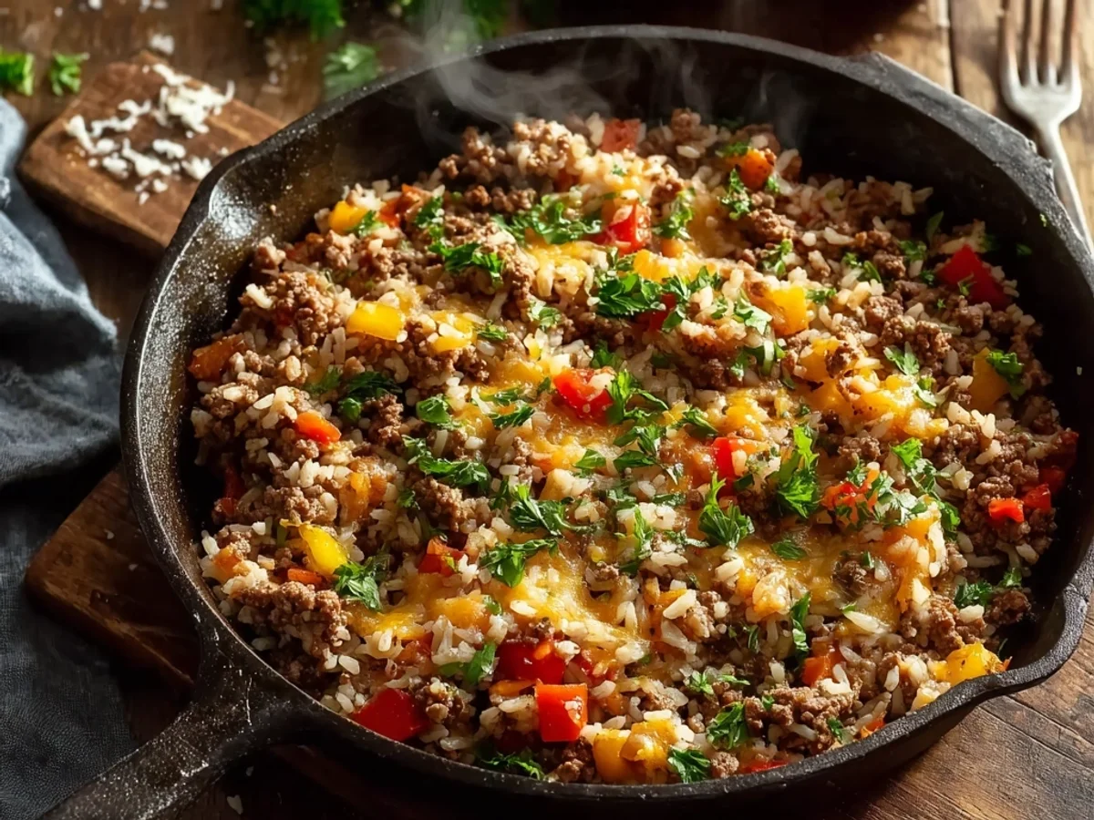 Hearty Ground Beef and Rice Skillet Meal - Featured Image