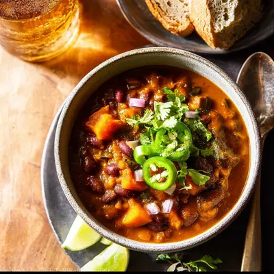 Hearty Kabocha Two-Bean Chili: A Flavorful Meal