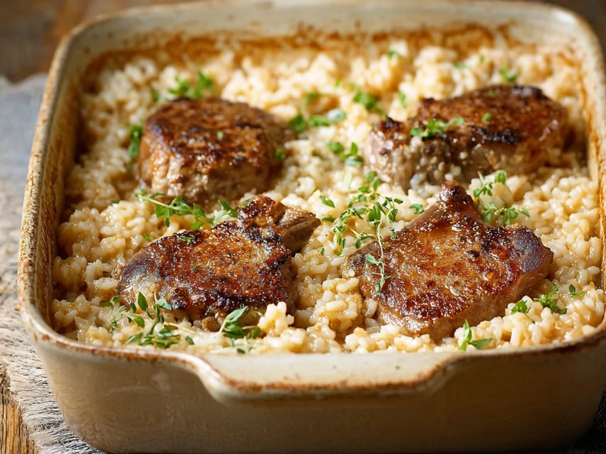 Hearty Lamb Chop Casserole With Rice Recipe - Featured Image