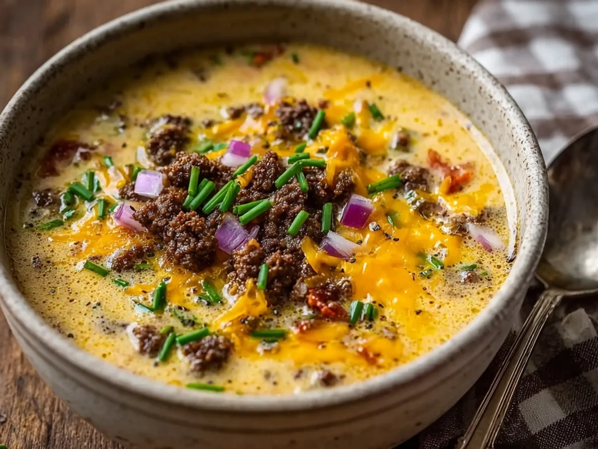 Hearty Loaded Cheeseburger Soup: Creamy Weeknight Meal - Featured Image