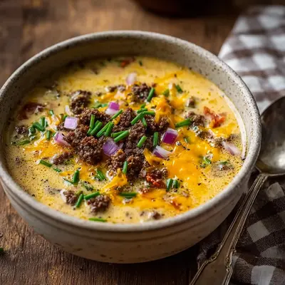 Hearty Loaded Cheeseburger Soup: Creamy Weeknight Meal