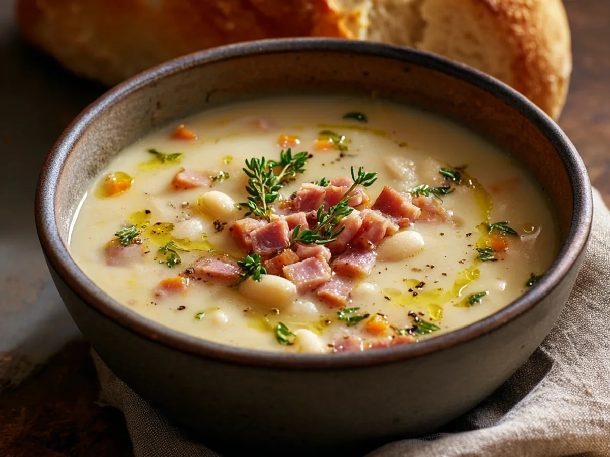 Hearty White Bean Soup with Turkey Ham Recipe - Featured Image