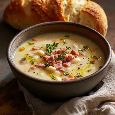 Hearty White Bean Soup with Turkey Ham Recipe