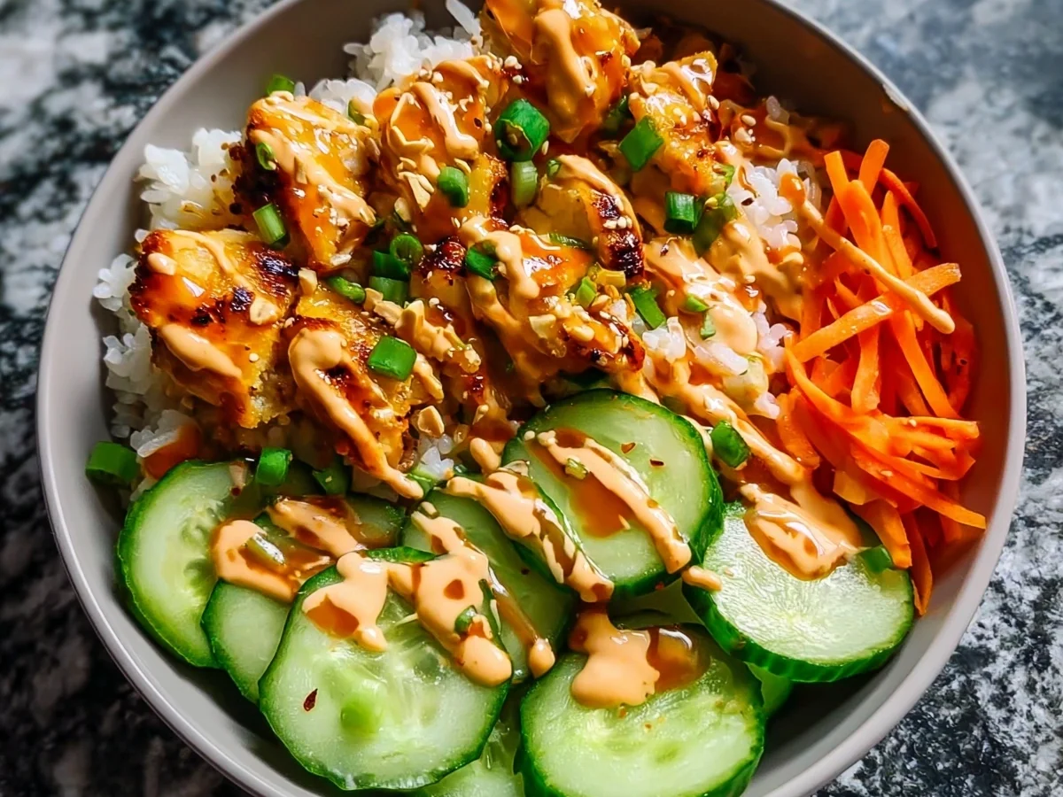 High-Protein Bang Bang Chicken Meal Prep Bowl - Featured Image