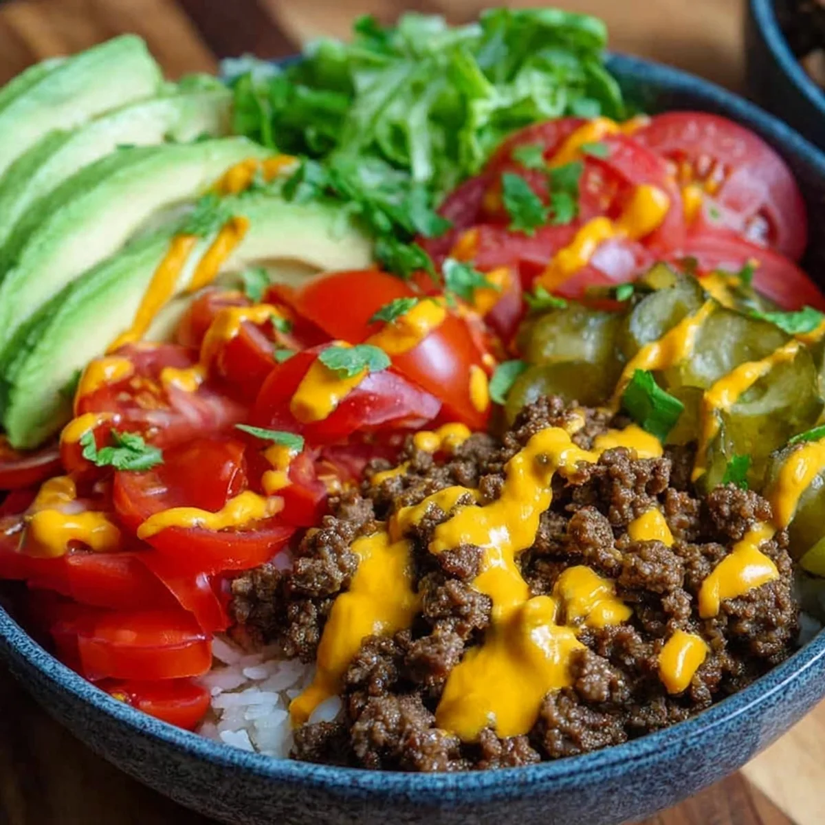 High-Protein Cheeseburger Bowls - Low-Carb Meal Prep
