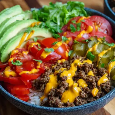 High-Protein Cheeseburger Bowls - Low-Carb Meal Prep