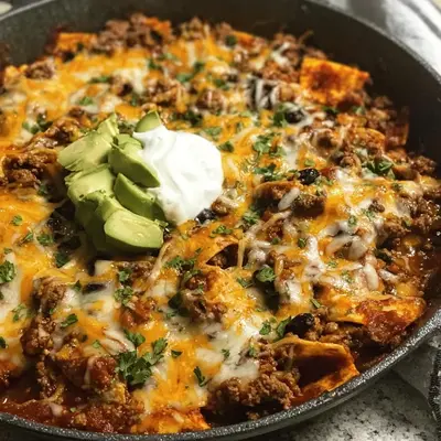 High Protein Ground Beef Enchilada Skillet Dinner