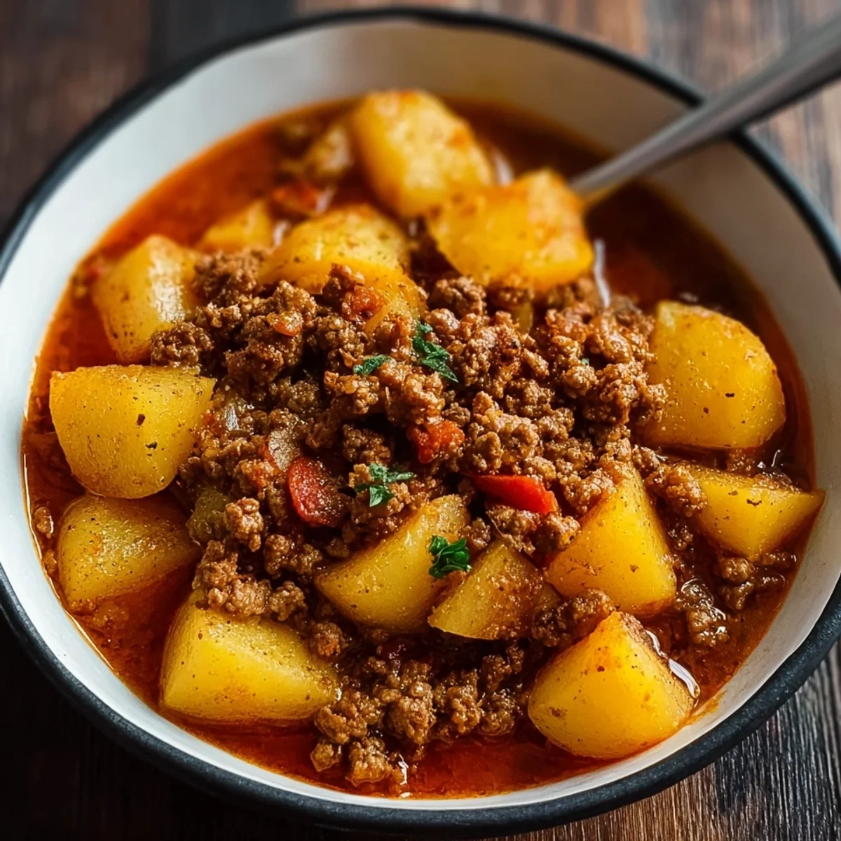 High Protein Ground Beef & Potatoes Skillet