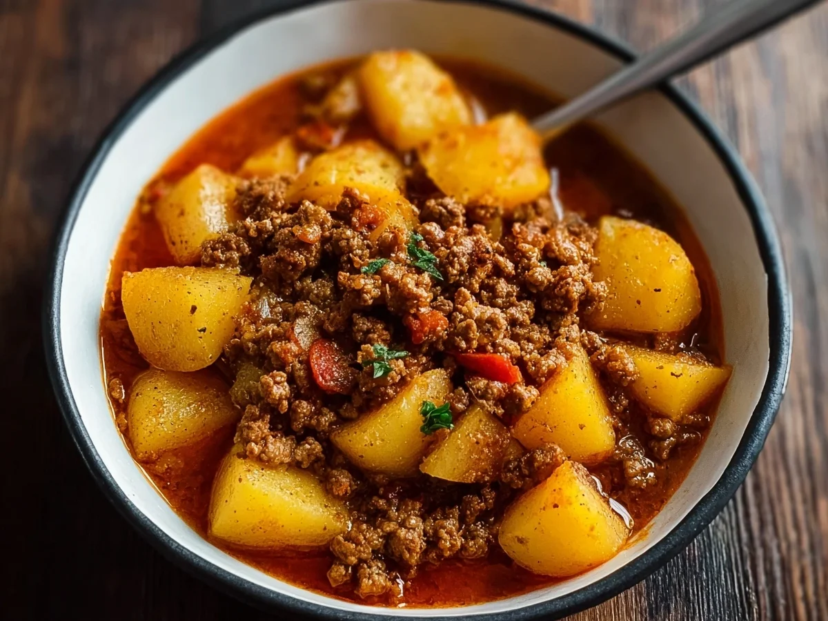 High Protein Ground Beef & Potatoes Skillet - Featured Image