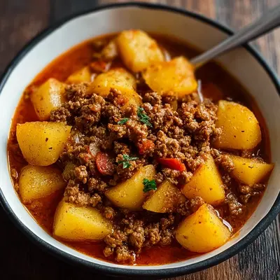 High Protein Ground Beef & Potatoes Skillet