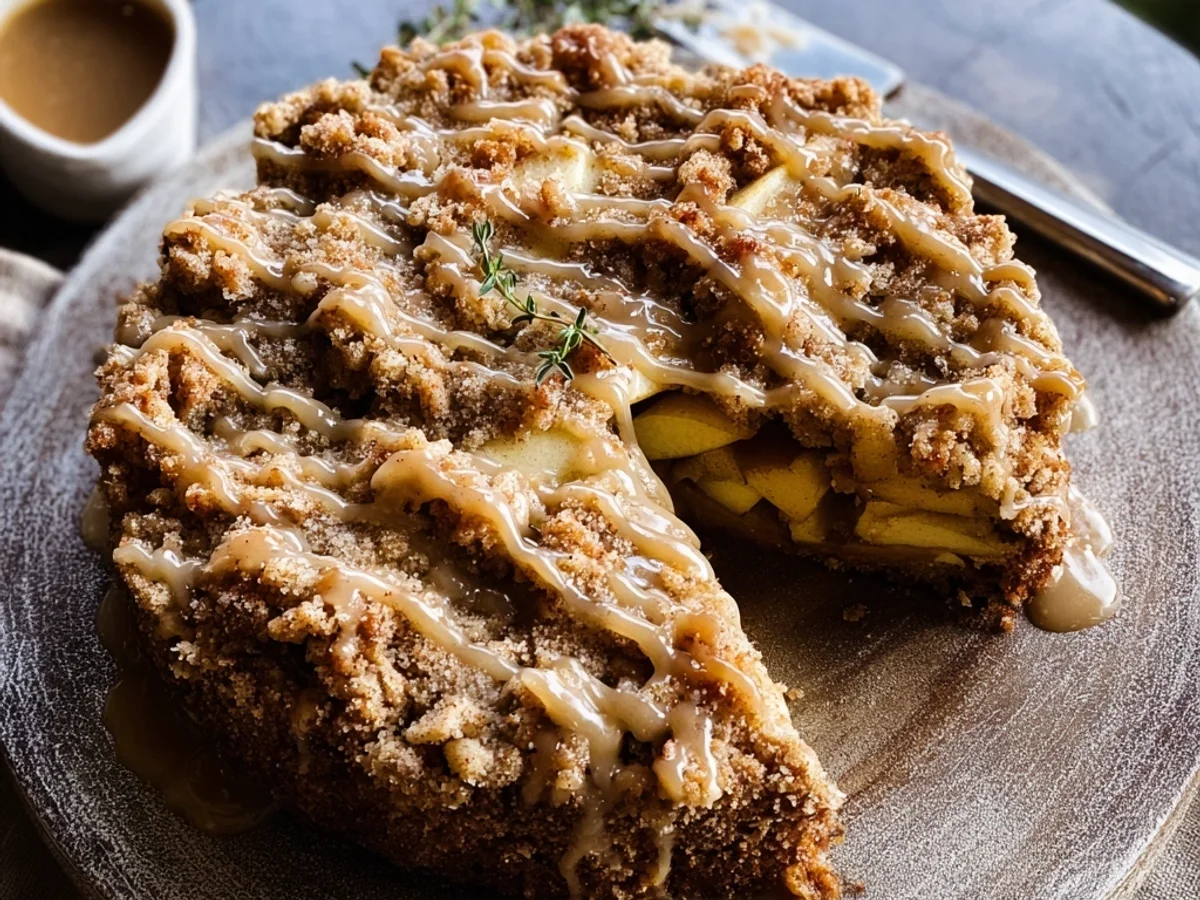 Homestyle Apple Crumb Cake with Sweet Drizzle - Featured Image