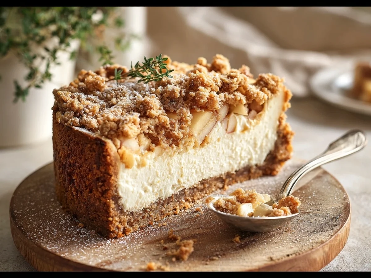 Homestyle Apple Crumble Cheesecake Recipe Delight - Featured Image