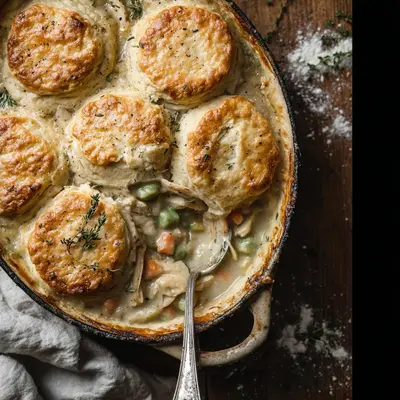 Homestyle Chicken Pot Pie with Fluffy Biscuits