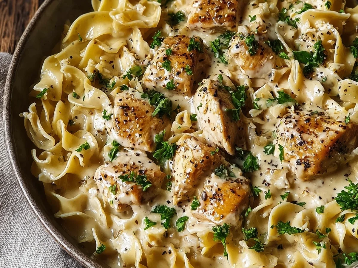 Homestyle Creamy Garlic Butter Chicken Noodles - Featured Image