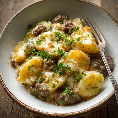 Homestyle Crockpot Hamburger Potato Casserole
