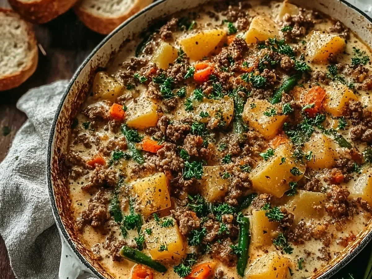 Homestyle Hobo Casserole with Ground Beef - Featured Image