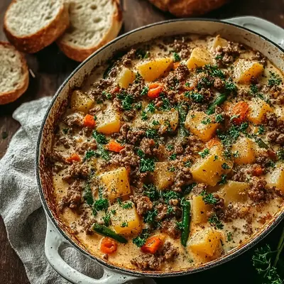 Homestyle Hobo Casserole with Ground Beef