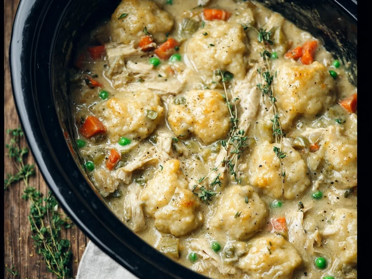 Homestyle Slow Cooker Chicken and Dumplings - Featured Image