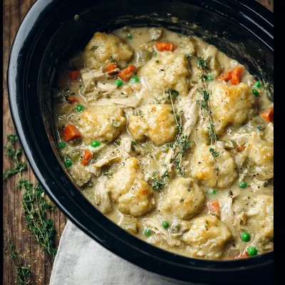 Homestyle Slow Cooker Chicken and Dumplings