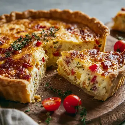 Homestyle Turkey Ham Onion Tomato Pie