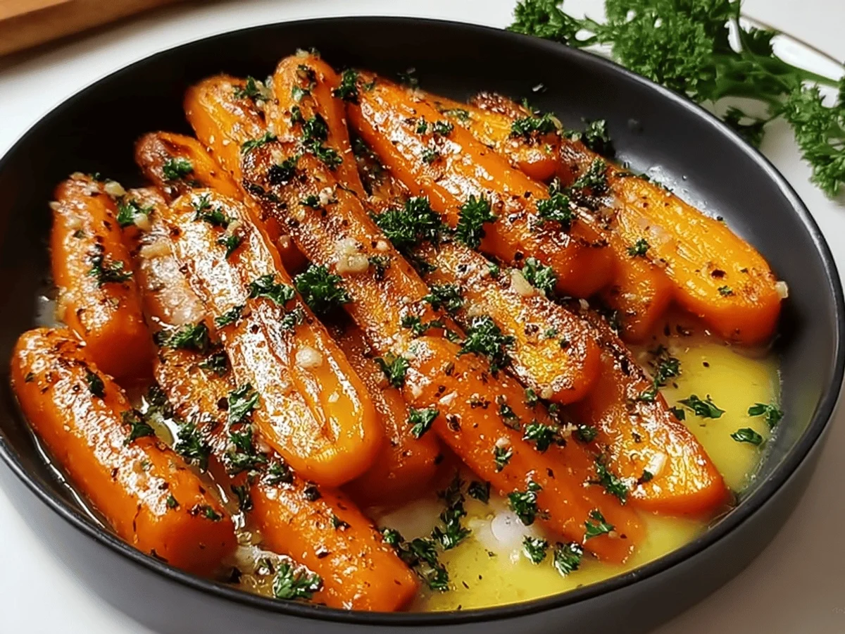 Honey Garlic Butter Roasted Carrots Recipe - Featured Image