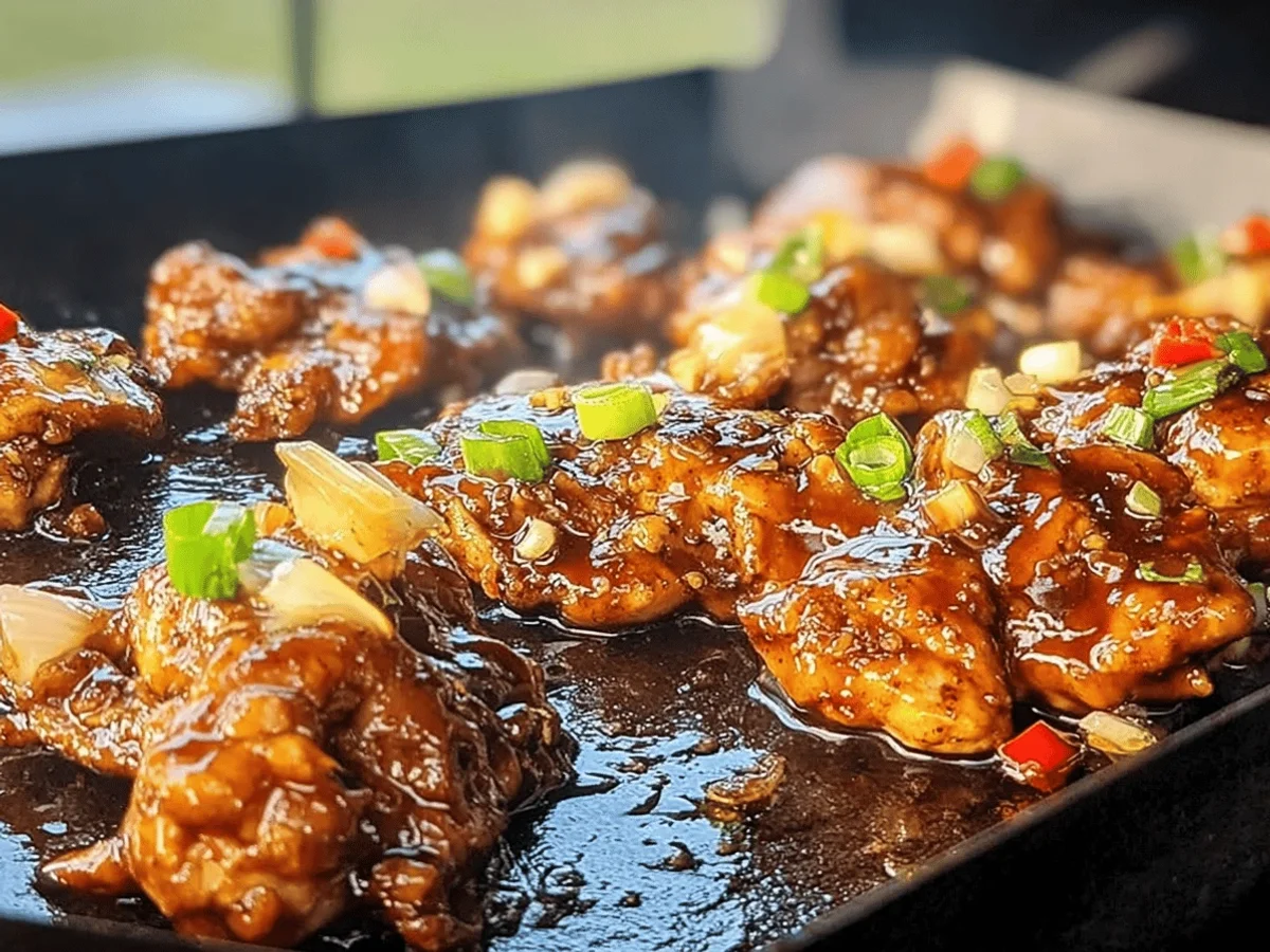 Irresistible Blackstone Bourbon Chicken Recipe - Featured Image