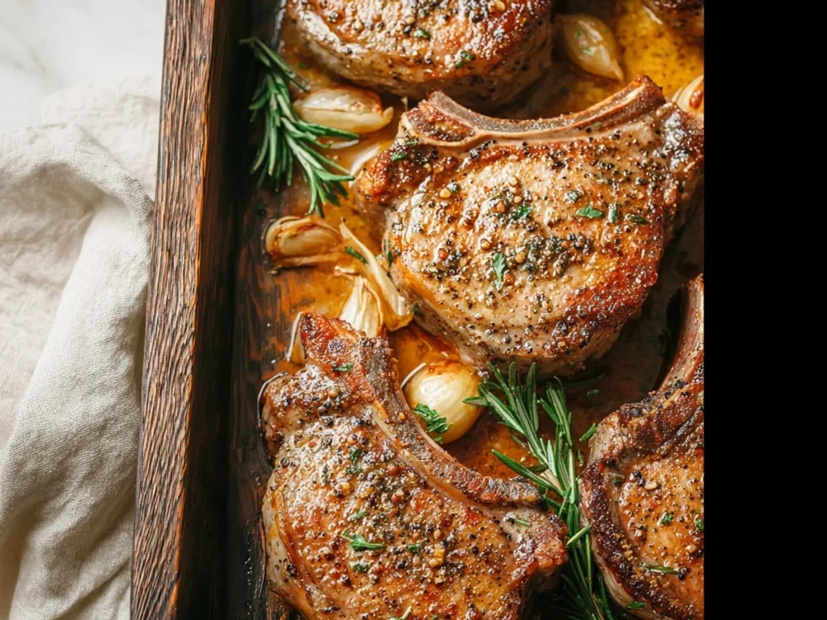 Juicy Baked Lamb Chops with Rosemary Garlic - Featured Image