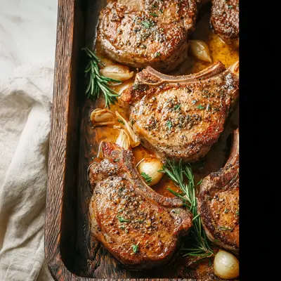 Juicy Baked Lamb Chops with Rosemary Garlic