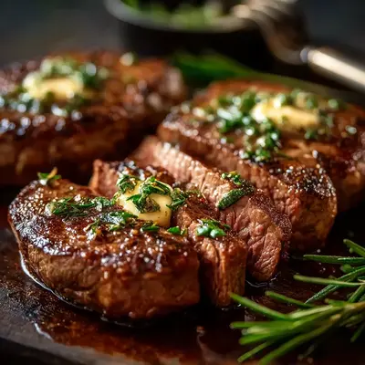 Juicy Pan Seared Steak with Garlic Butter & Herbs