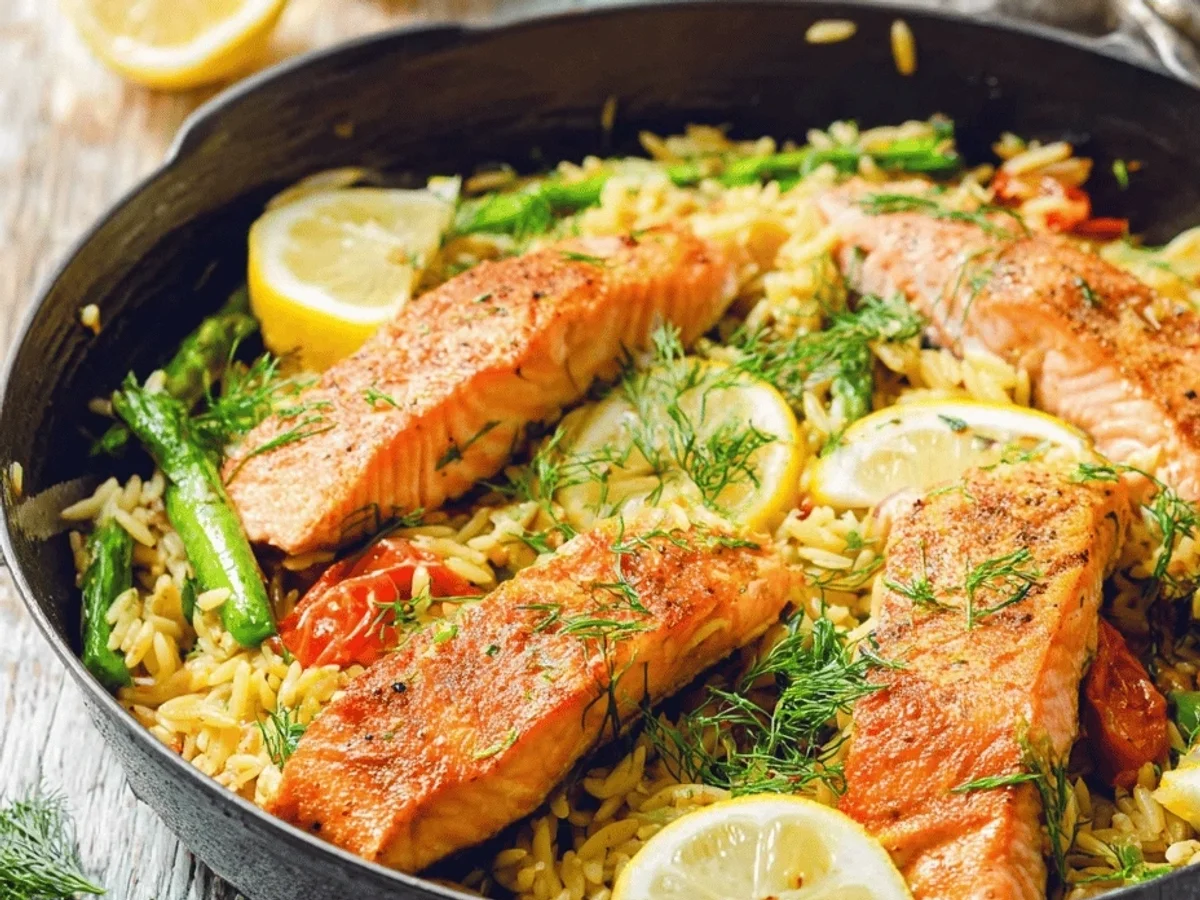 Lemon Salmon Orzo Skillet: A Bright Dinner Delight - Featured Image