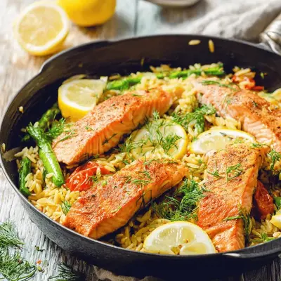 Lemon Salmon Orzo Skillet: A Bright Dinner Delight