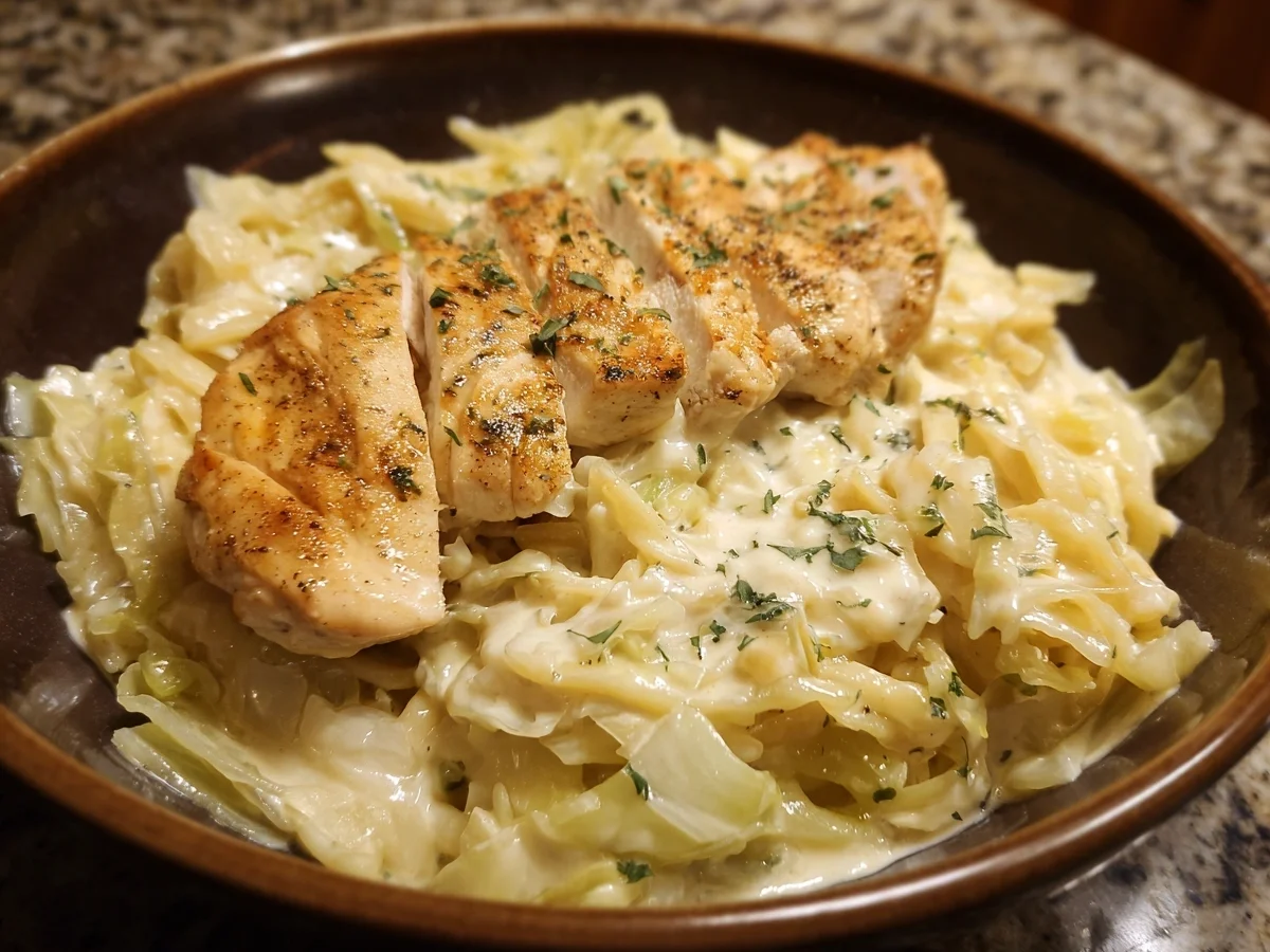 Low-Carb Creamy Alfredo Cabbage Pasta - Featured Image