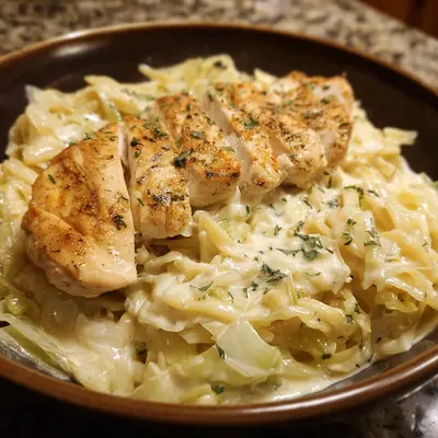 Low-Carb Creamy Alfredo Cabbage Pasta